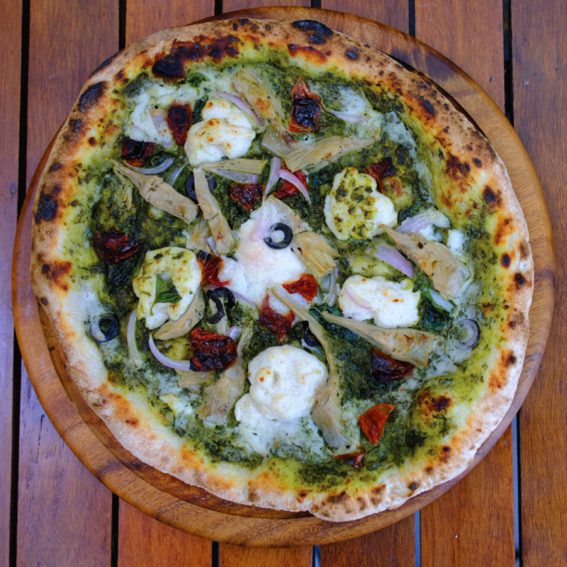 SOURDOUGH PIZZA PESTO ARTICHOKE (Half - 1/2)